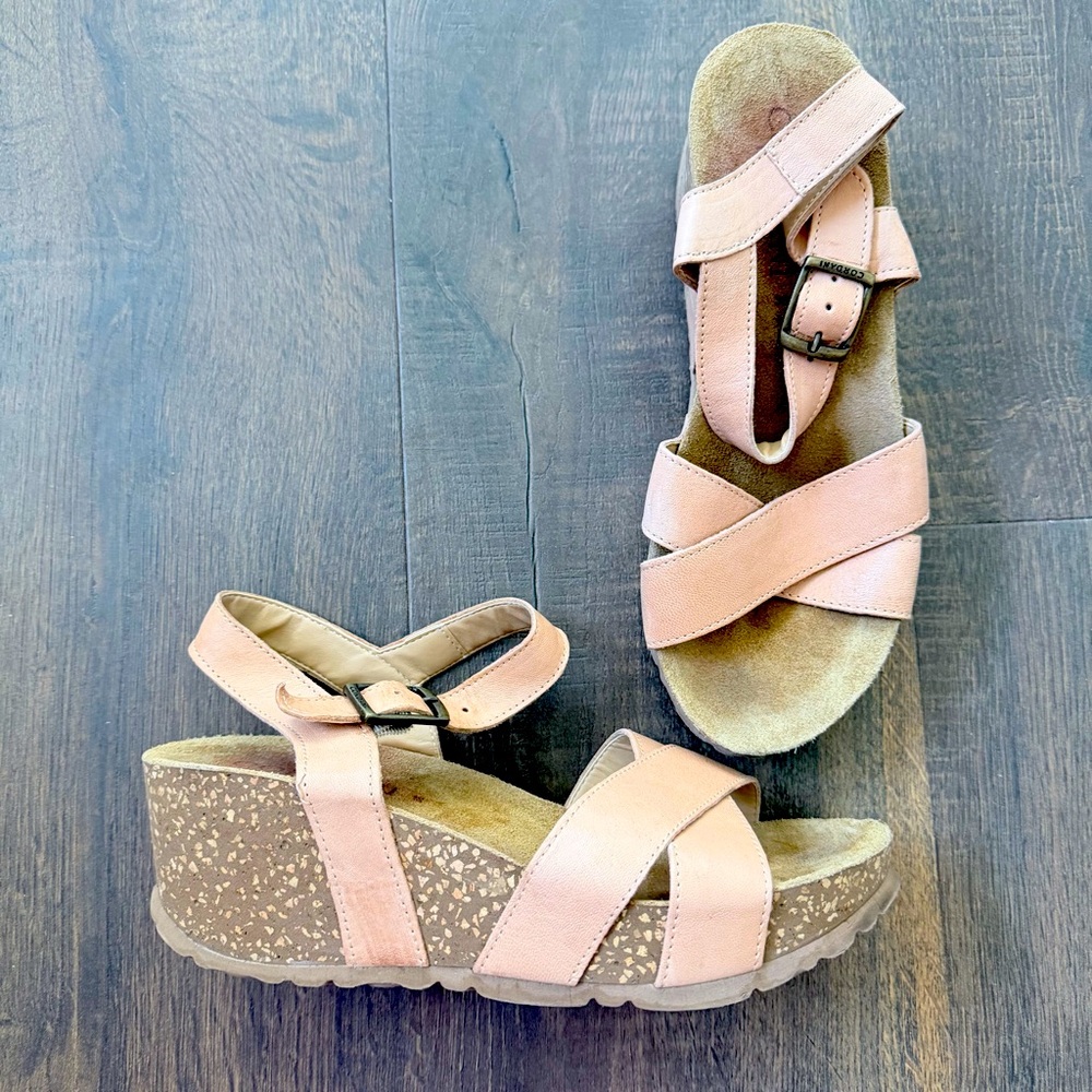 Cordani Made in Italy Asti Wedge Sandals | Color: Pelle Naturale | Size: 38